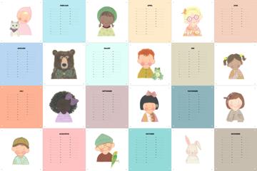 Kinderen & Dieren Kalender Door Desirée van Hattem | Wanddecoratie | Kunst aan de muur | IXXI 2