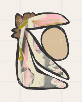 'Funky Leaf II' van Bohomadic Studio