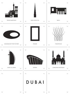 'Dubai Architecture Collage Box' by Art in Maps