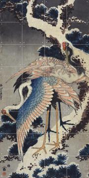 IXXI - Two Cranes on a snowy Pine Branch by Katsushika Hokusai & British Museum
