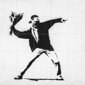 IXXI - Love is in the Air white by Banksy 