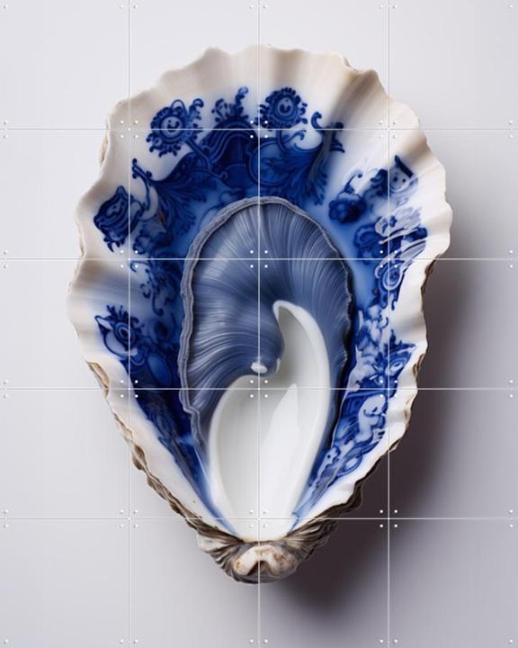 Delft Blue Oyster Shell