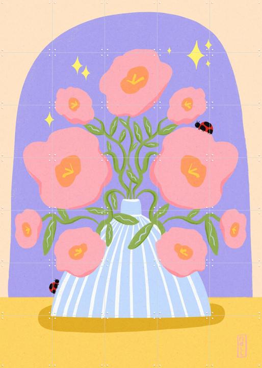 Fun Flowers in a Vase Illustration