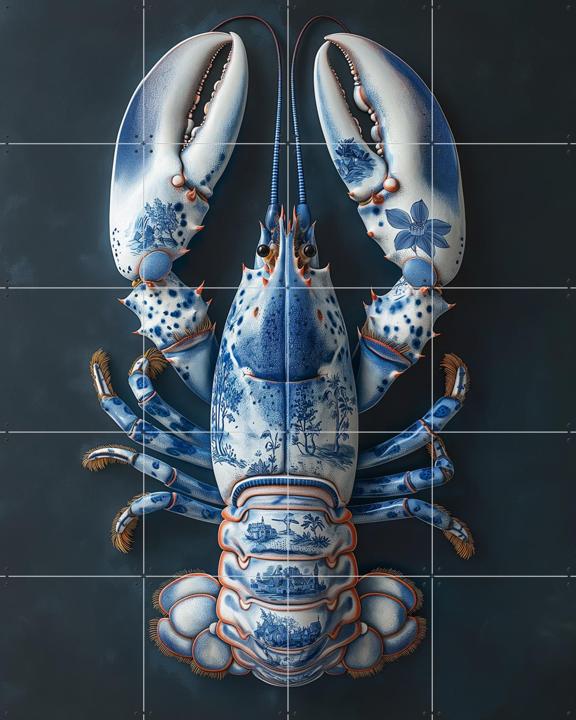 Delfts Blauwe kreeft - Zwart