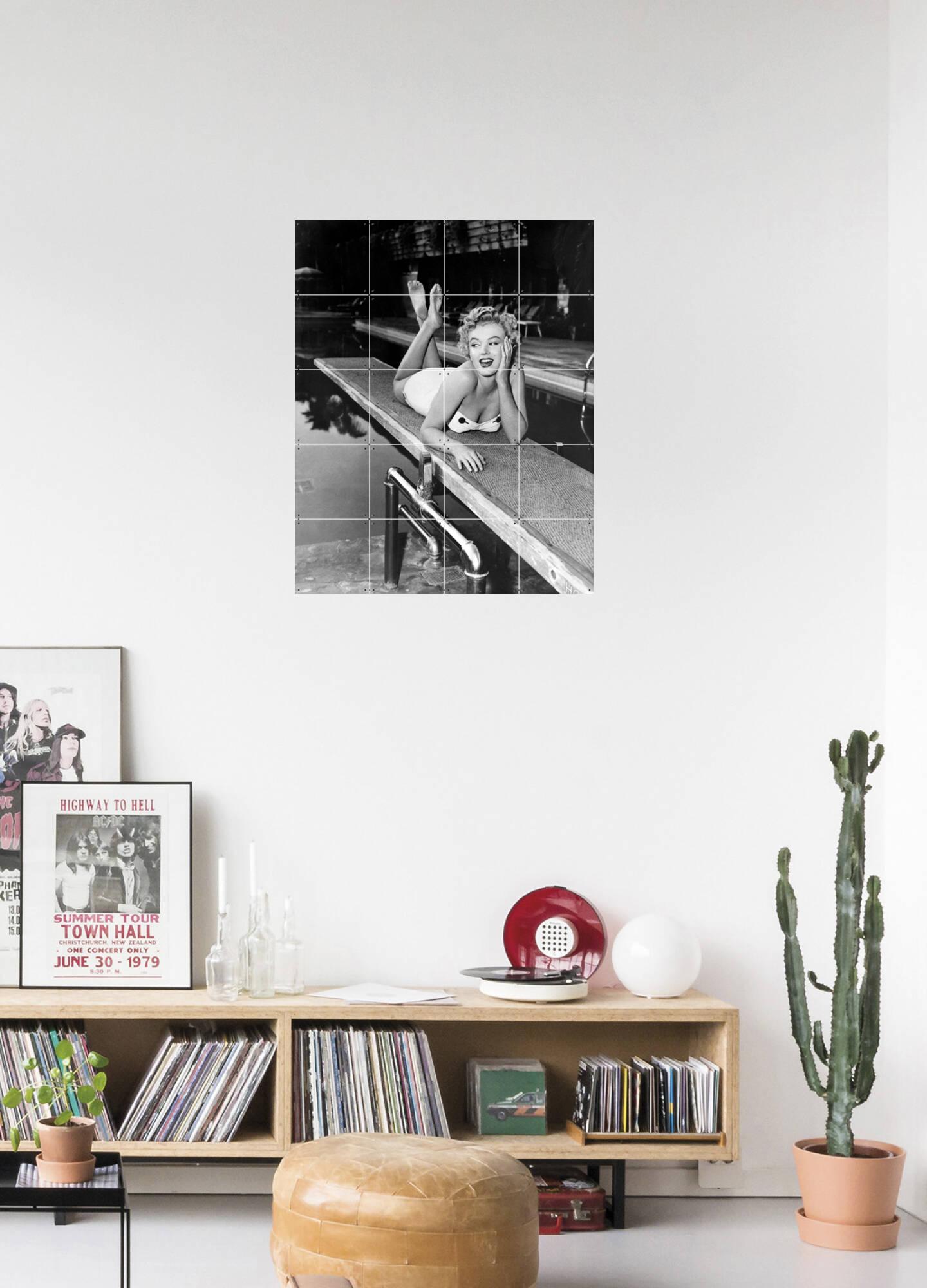 Marilyn Monroe lying on a springboard in California, by Bridgeman Images -  IXXI, image size:1440x2000