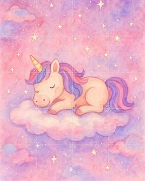 'A Unicorn Dreaming on a Pink Cloud' par Natalie Bruns