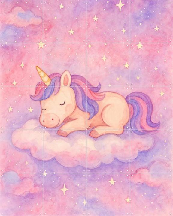 A Unicorn Dreaming on a Pink Cloud