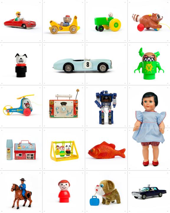 Vintage Toys Collage Box