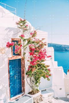 IXXI - Santorini Blue Door par Pati Photography 