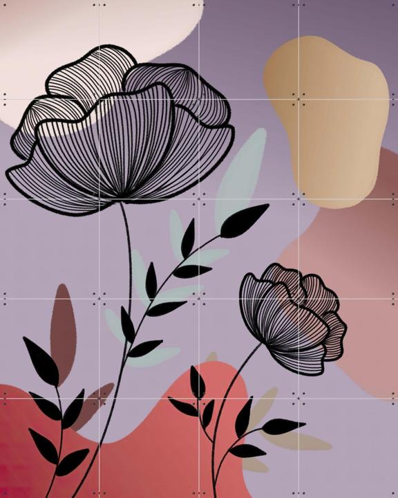 Black Line Art Flower