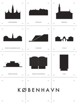 'København Architecture Collage Box' by Art in Maps