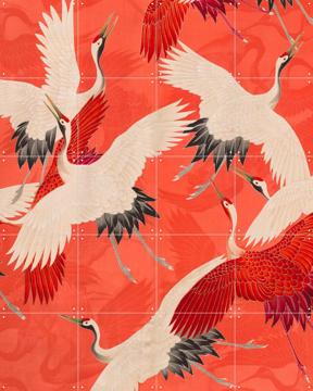 'Kimono with Cranes Red' par Rijksmuseum