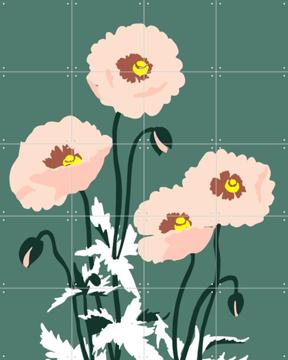 'Wild Garden Poppies Green' par Annick