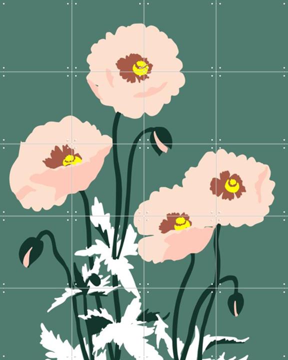 Wild Garden Poppies Green