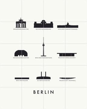 IXXI - Berlin Architecture white by Art in Maps & Art in Maps