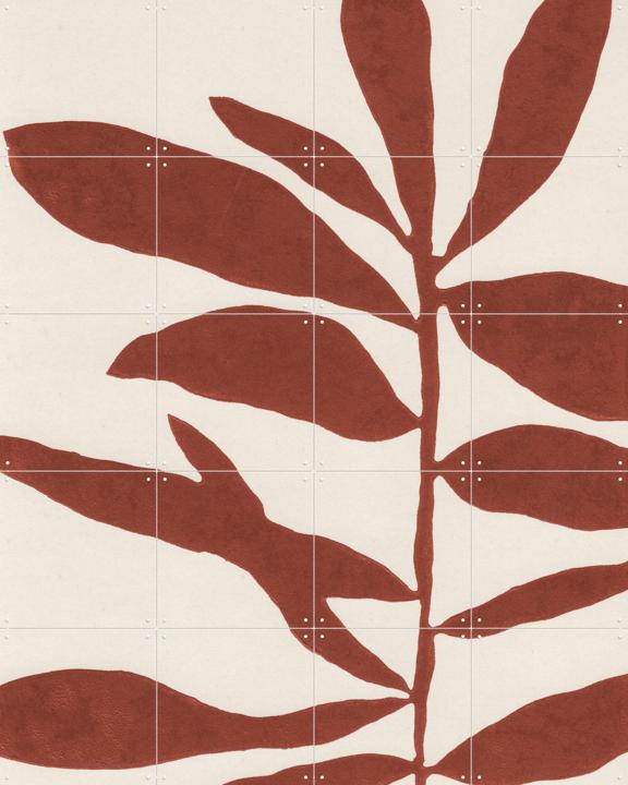 Linocut Branch 3 - Saffron Red