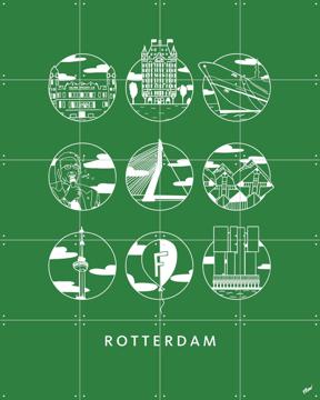 'Rotterdam Icons - Mono' by Art Studio Jet & Art in Maps