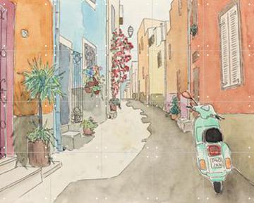 IXXI - Scooter in Mediterranean Street  by Natalie Bruns 