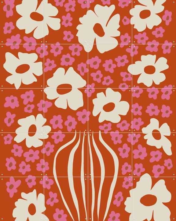 Flower Pot In Orange and Pink