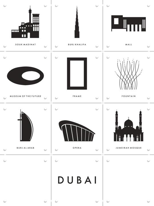 Dubai Architectuur Collage Box