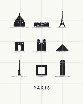 IXXI - Paris Architecture white by Art in Maps & Art in Maps