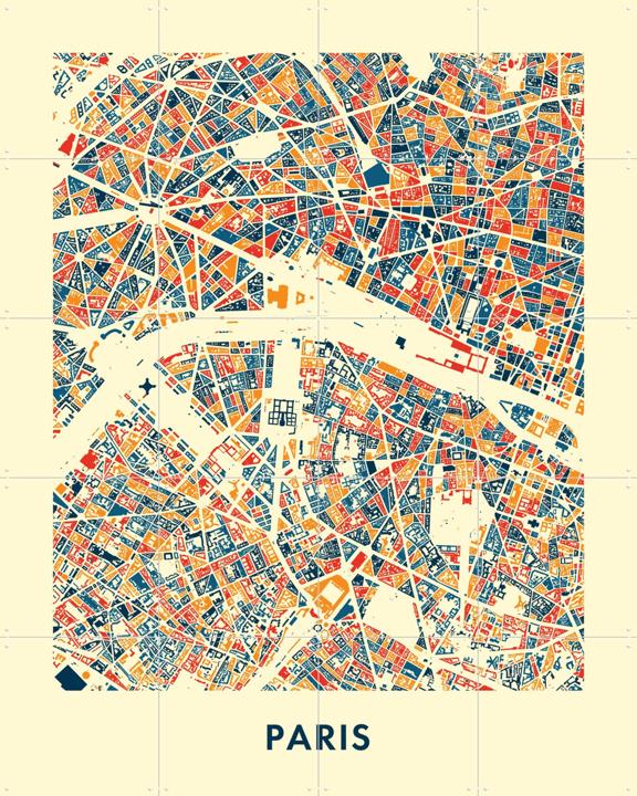 Paris Mosaic City Map