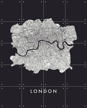 'London City Map black' van Kunst in Kaart