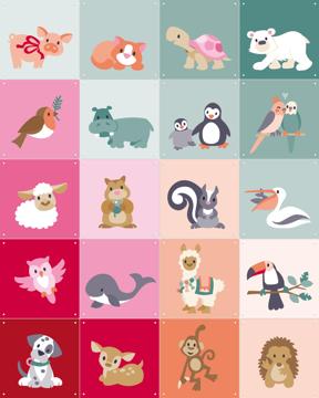 'Cute Animals Collage Box' by Eline Pellinkhof