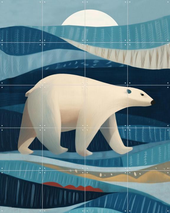 Polar Bear in the Blue Arctic