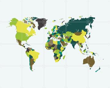 'World Map Mosaic Spring' by Art in Maps