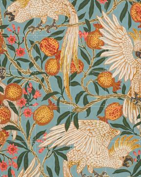 'Cockatoo and Pomegranate' by Walter Crane & Victoria and Albert Museum