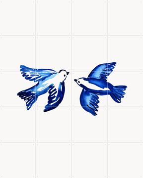'Blue Portuguese Birds' van Palmartprints