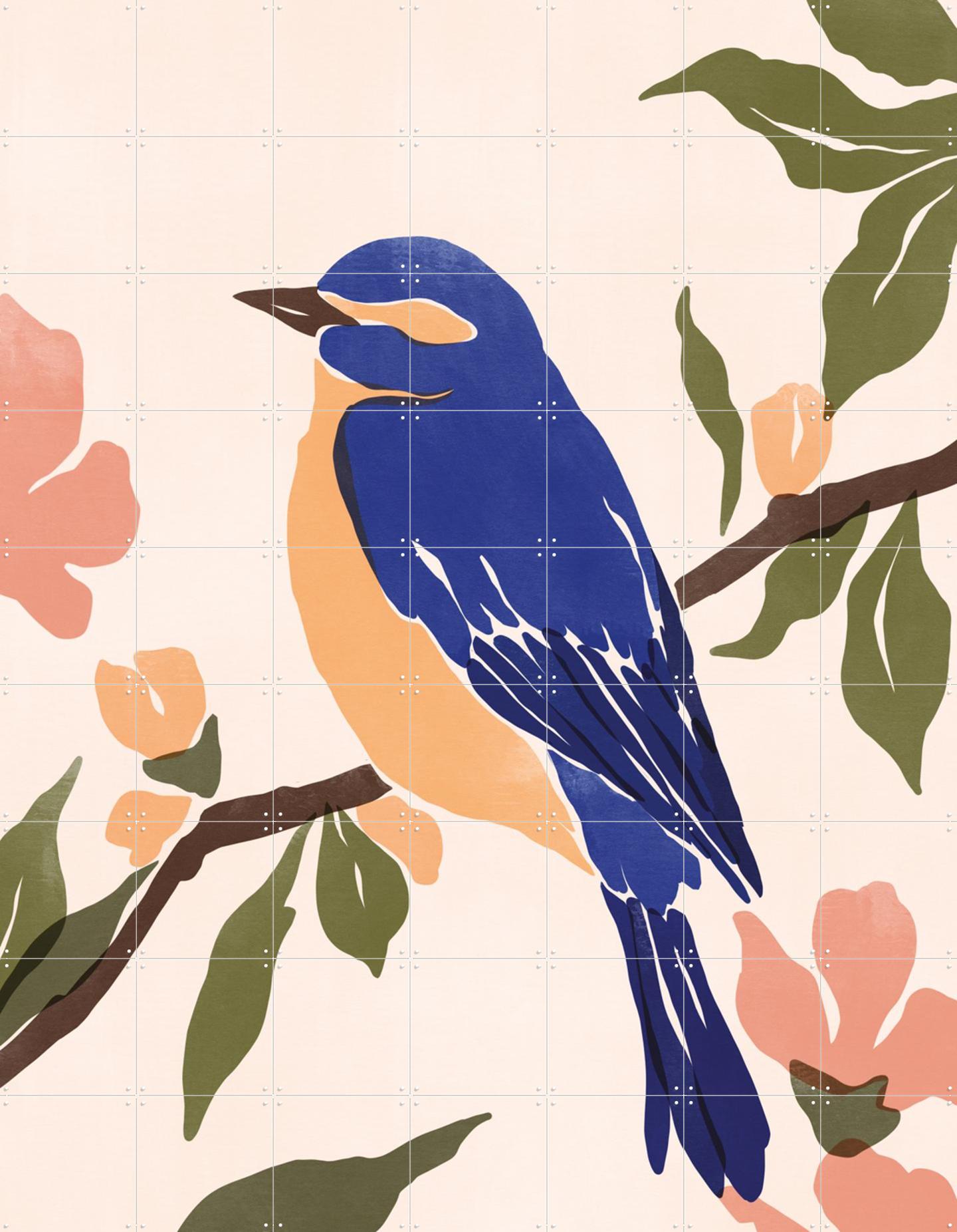 Blue Bird Door Sacrée Frangine | Wanddecoratie | Kunst aan de muur