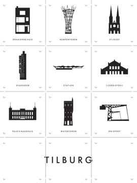'Tilburg Architecture Collage Box' by Art in Maps