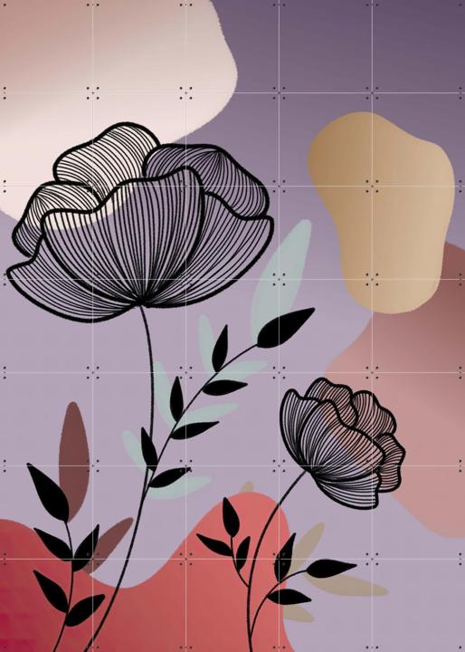 Black Line Art Flower