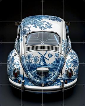 'Delft Blue Beatle - Black 2' by Margriet Hulsker
