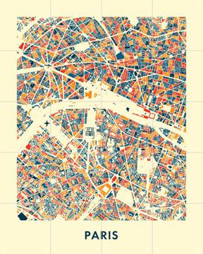 'Paris Mosaic City Map' par Art in Maps