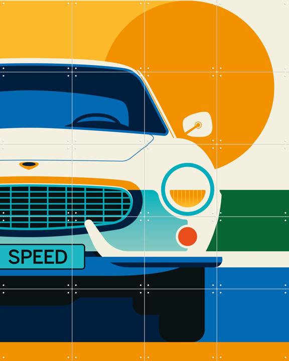 White Vintage Sports Car