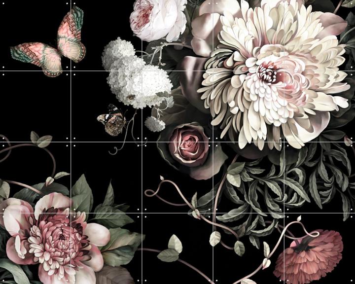 Dark Floral II with Butterfly