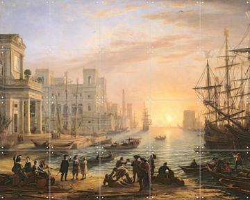 'Seaport at Sunset' van Claude Lorrain & Bridgeman Images