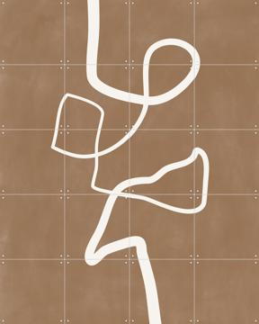 'Brown Single Line Artwork' van Elena Ristova