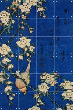 IXXI - Birds Flowers Bullfinch by Katsushika Hokusai & British Museum