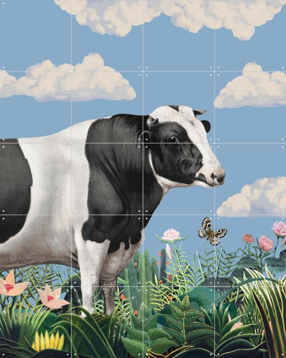Colourful Portraits of Happy Cows (butterfly Included)
