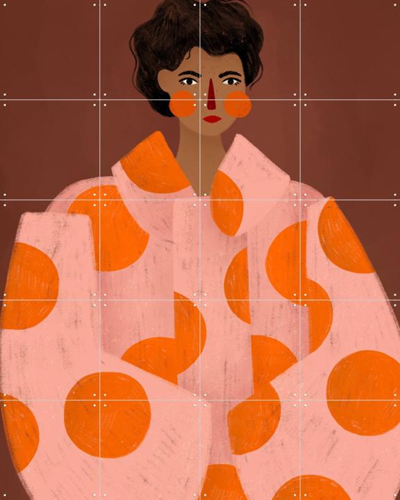Woman With Orange Dots