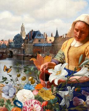 'Het Melkmeisje - View of Delft Garden Edition' von Marja van den Hurk