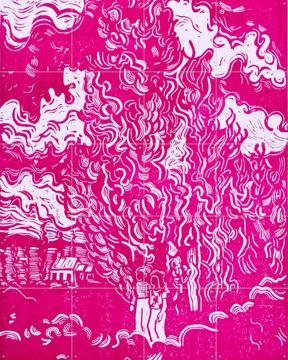 'Cypresses and two Women' by Annelotte Snetselaar & Van Gogh 21st Century