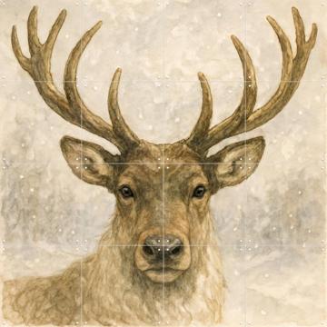 'A Stag in the Snow' par Natalie Bruns