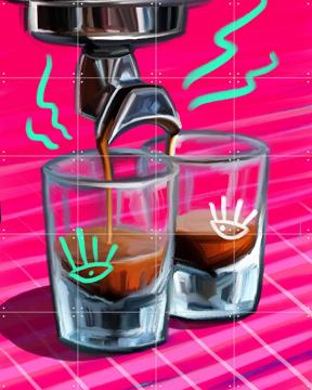 'Coffee Lovers 2' van Pop-art by Tadej