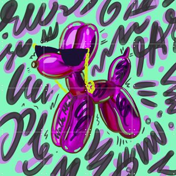 'Balloon Dog - Turquiose' par Pop-art by Tadej