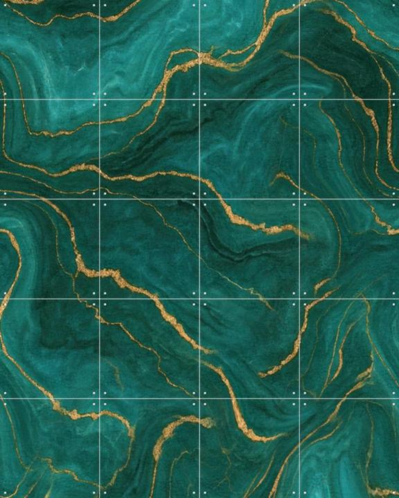 Marbled Teal & Gold Gem Stone